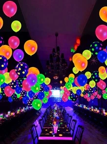 50 stuks decoratieve ballonnenset met stippenpatroon, lichtgevend in het donker, moderne latexballonset voor feestversiering, Kerstmis