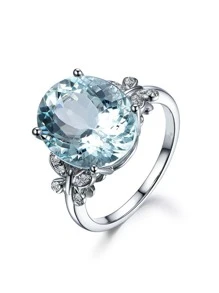 Nhẫn Trang Trí Đá Cubic Zirconia - Bạc - Xem 4