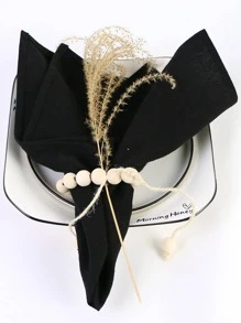 1 cái Khăn Ăn Bằng Vải Màu Trơn Màu Đen Khăn Ăn Hộ Gia Đình - màu đen - Xem 1