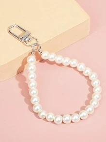 Móc khóa đính ngọc trai giả thanh lịch - Bạc - Xem 3