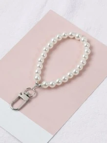 Móc khóa đính ngọc trai giả thanh lịch - Bạc - Xem 4