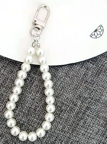 Móc khóa đính ngọc trai giả thanh lịch - Bạc - Xem 2