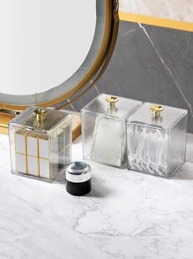 1 pieza transparente Maquillaje Caja de almacenamiento con Funda - Blanco - Ver 2