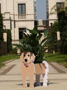 1 pieza Contenedor de plantas perro en forma de