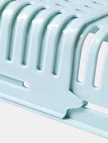 1pc PP Hanging Storage Basket, Creative Blue Multifunction Stretchable Kitchen Storage Basket For Refrigerator - Blue - View 4