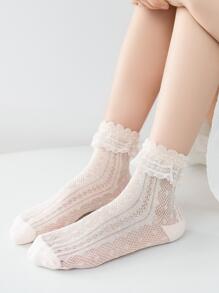 5 đôi Vớ trang trí xếp nếp cho bé gái - Nhiều màu - Xem 2