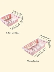 1 pieza PP colgante almacenamiento creativo rosado multifuncional elástico Almacenamiento de cocina Cesta para refrigerador