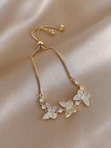 Strass vlinder decor armband