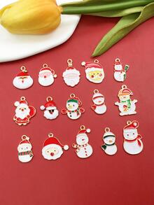 95 Chiếc Kết Hợp Ngẫu Nhiên Men Thời Trang Ông Già Noel Cây Giáng Sinh Nai Sừng Tấm Người Tuyết Tự Làm Mặt Dây Chuyền Cho Bông Tai Trang Sức Vòng Cổ Làm Phụ Kiện Trang Trí Giáng Sinh - Nhiều màu - Xem 4