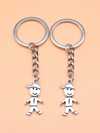 2入組人物墜飾鑰匙圈