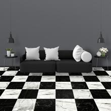 10pcs/set PVC Floor Sticker, Nordic Marble Pattern Removable Peel Stick Floor Tile For Living Room - Multicolor - View 1