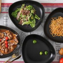 2pcs Pasta Sala Plates, 10 Inches Ceramic Serving Bowls, Shallow Wide Dishes Dinner Plates For Party, Microwave & Dishwasher Available - Black - View 8