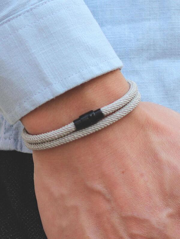 Minimalist Rope Bracelet Homme Female Double Layer Survival Bracelet