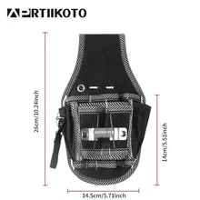 1pc Polyester Tool Bag, Modernist Black Contrast Binding Hardware Storage Bag For Household - Black - View 5