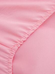 3pcs/Set Letter Pattern Bedding Set Including 1 Fitted Sheet And 2 Pillowcases, Pillow Core Not Included - Pink - View 2