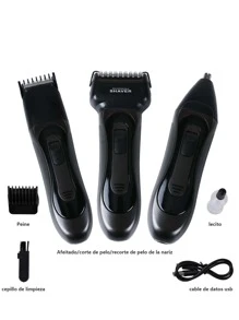 RASURADORA ELECTRICA PARA AFEITAR BARBA PARA HOMBRES KIT COMPLETO - Negro - Ver 1