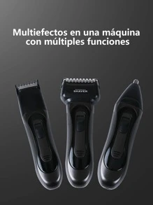 RASURADORA ELECTRICA PARA AFEITAR BARBA PARA HOMBRES KIT COMPLETO - Negro - Ver 4