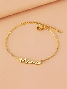 Aomogo 不锈钢手链字母妈妈吊坠链时尚饰品手链女士珠宝派对爱好者妈妈母亲礼物情人节、妈妈、母亲、母亲节、礼物
