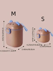 1pc Portable Medicine Storage Box, Brown PP Cute Milk Powder Storage Box For Household - Brown - View 3