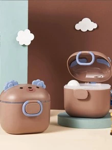 1pc Portable Medicine Storage Box, Brown PP Cute Milk Powder Storage Box For Household - Brown - View 2