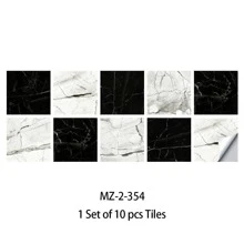 10pcs/set PVC Floor Sticker, Nordic Marble Pattern Removable Peel Stick Floor Tile For Living Room - Multicolor - View 7