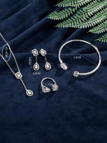 rakol 5入組奢華時尚方晶鋯石裝飾的婚禮派對首飾套裝適合女士