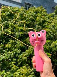 Niños 1 set Juguete de plástico de alivio del estrés dibujos animados lindo con diseño de gato para - Rosa - Ver 3