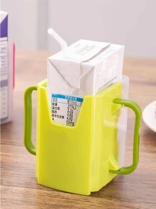 1pc Solid Color Portable Milk Storage Box, Green PP Handheld Storage Cup For Household - Green - View 4