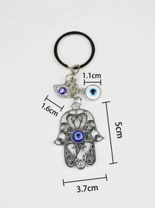 男士法蒂瑪之手和眼睛墜飾鑰匙圈 - 彩色 - 查看 4