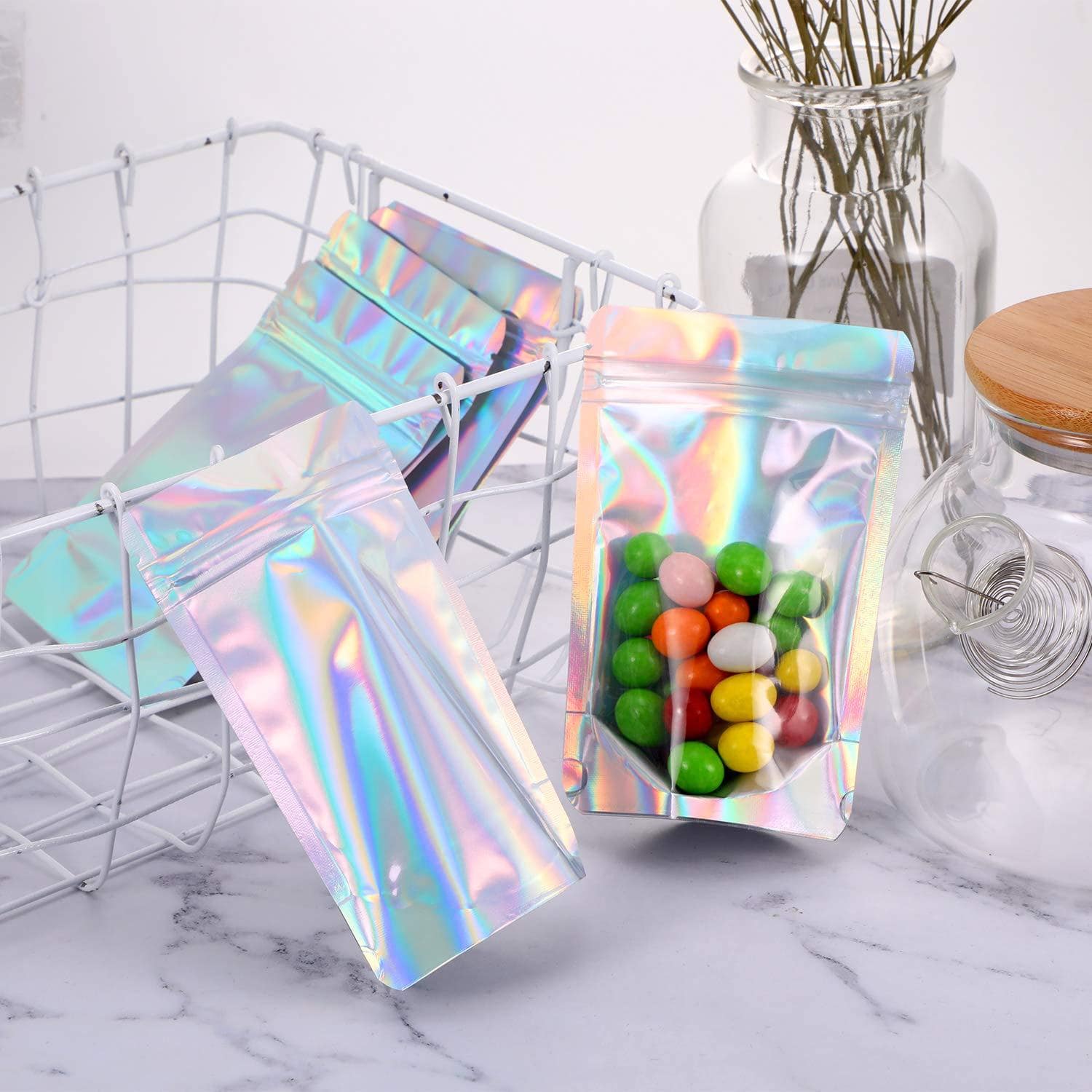 50pcs Holographic Gift Bag - Silver - View 1