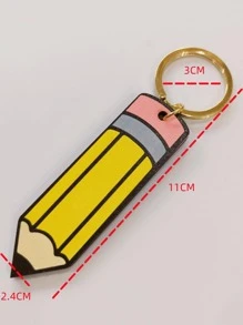 1入組女性鉛筆吊墜時尚鑰匙圈適用於教師節禮品 - 金色 - 查看 3