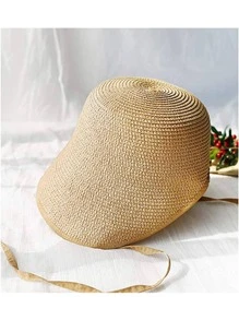 HIMESPORT Elegantes sombreros de paja estilo Regencia para mujer, sombreros de sol para fiesta, gorra de playa con lazo, sombrero de ala ancha tipo cloche, sombrero fedora para mujer - Caqui - Ver 3