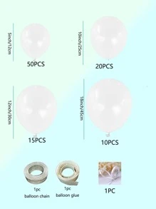 98pcs Solid Color Balloon Arch Kit White Set For Festival Picnic Engagement Wedding - White - View 2