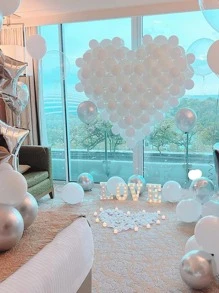 98pcs Solid Color Balloon Arch Kit White Set For Festival Picnic Engagement Wedding - White - View 3