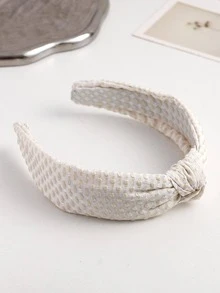 1 băng đô nữ thắt nút trang trí thời trang để trang trí tóc - Màu be - Xem 3