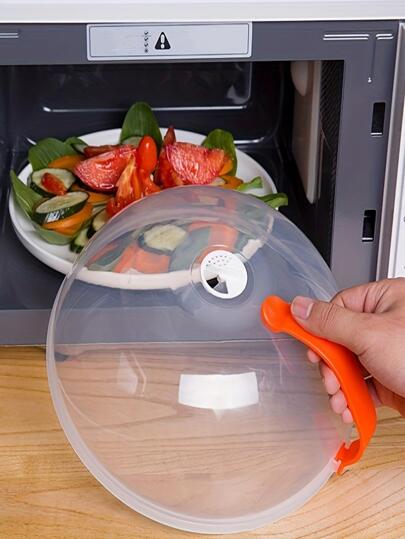 1 pieza transparente a prueba de salpicaduras alimento Aceite con a prueba de salpicaduras con horno microondas calefacción espiral Funda