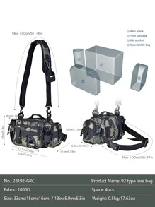 LEO Portable MultifunctionFishing Tackle Bag To Store Fishing Tools And Rods For Freshwater And Saltwater,Removable Shoulder Strap,Green Or Grey - Green - View 4