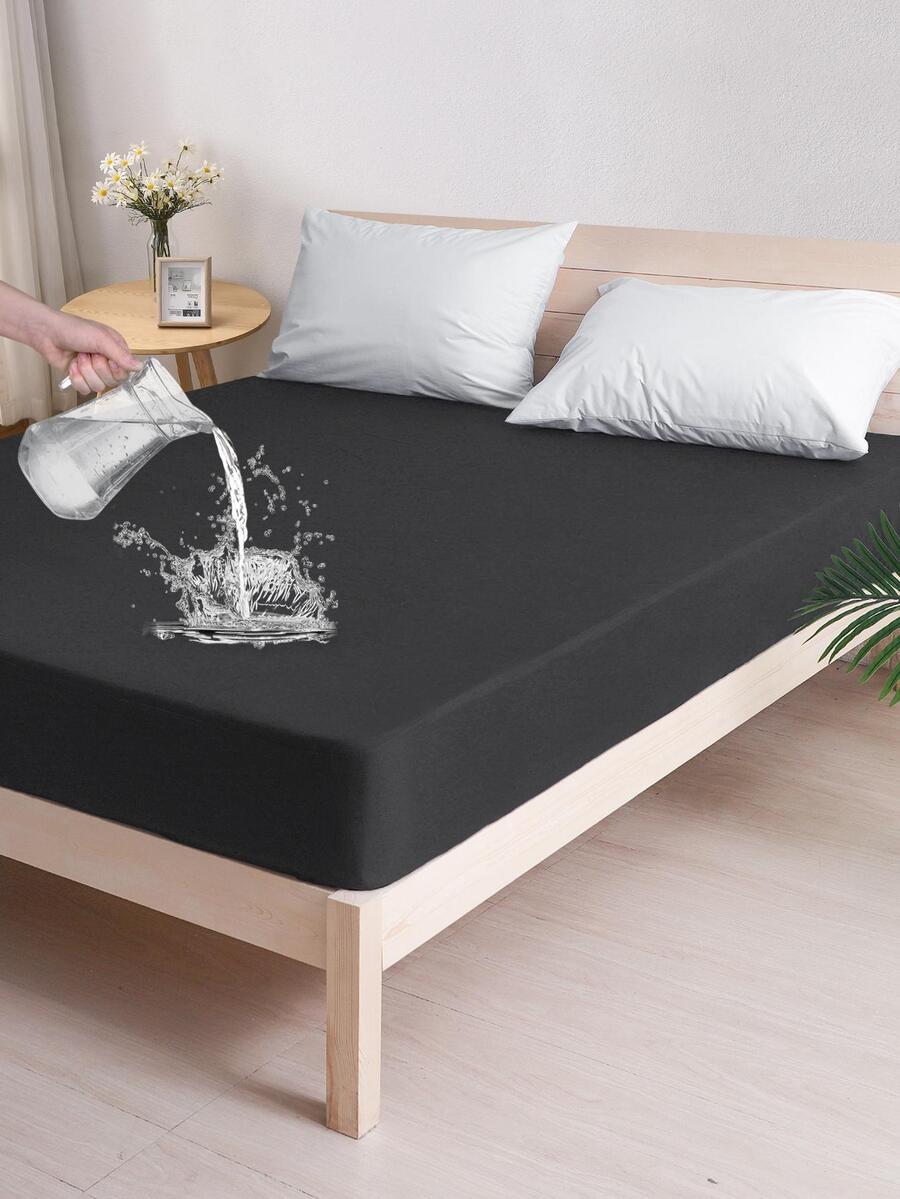 forcheer 1入組素色合身現代織物床笠適用於全部季節 - 黑色 - 查看 1