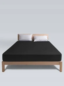 forcheer 1入組素色合身現代織物床笠適用於全部季節 - 黑色 - 查看 3