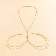 1 pieza sexy estilo de playa con cadena señoras Bikini Cadena de pecho