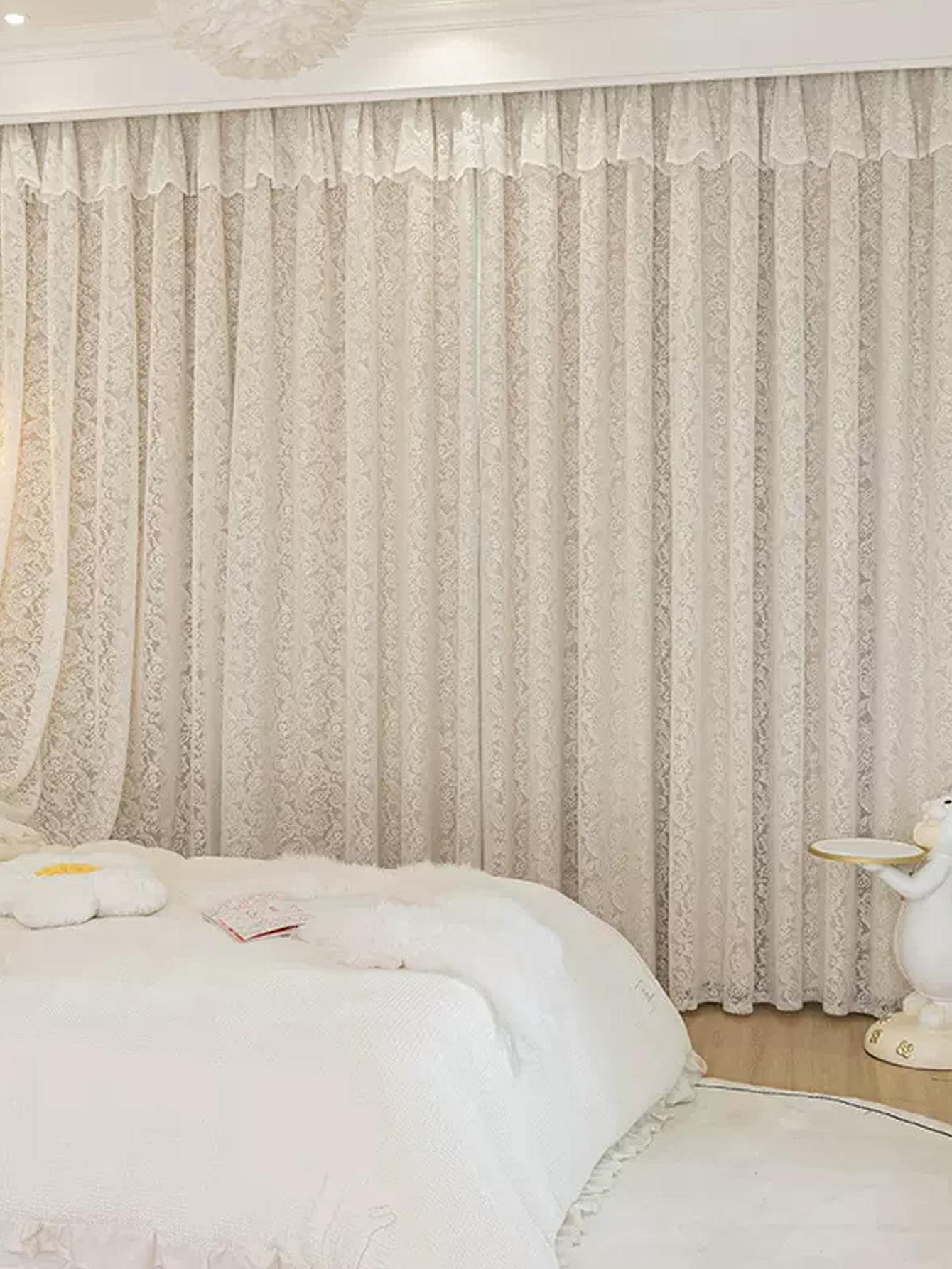 1pc Korean Style Countryside Chic Double Layer Lace Curtain