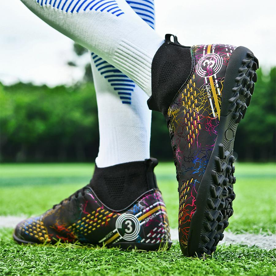 男女適用戶外情侶破釘足球鞋,尺碼35-45 - 黑色 - 查看 1