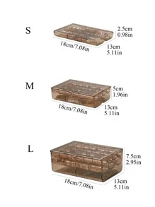 1 pieza Caja de almacenamiento de joya transparente - Gris - Ver 5