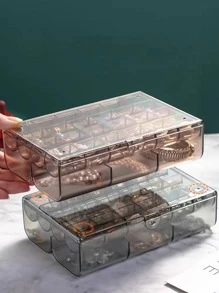 1 pieza Caja de almacenamiento de joya transparente - Gris - Ver 4