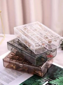 1 pieza Caja de almacenamiento de joya transparente - Gris - Ver 3