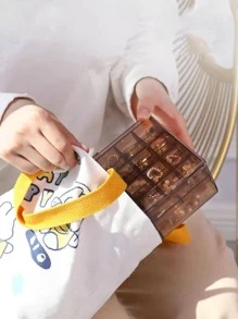 1 pieza Caja de almacenamiento de joya transparente - Gris - Ver 6