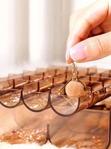 1 pieza Caja de almacenamiento de joya transparente - Gris - Ver 7