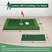 LUCKUP Floating Golf Green For Pool, Golf Chipping Putting Green Floating Mat, Pool Golf Games Training For Backyard Indoor/Outdoor With Floating Golf Balls, 35in X 24in - Green - View 5