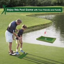 LUCKUP Floating Golf Green For Pool, Golf Chipping Putting Green Floating Mat, Pool Golf Games Training For Backyard Indoor/Outdoor With Floating Golf Balls, 35in X 24in - Green - View 7