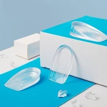 1pair Comfortable Height Increase Insoles, Clear Silicone Fashionable Insoles For Shoes - Clear - View 3
